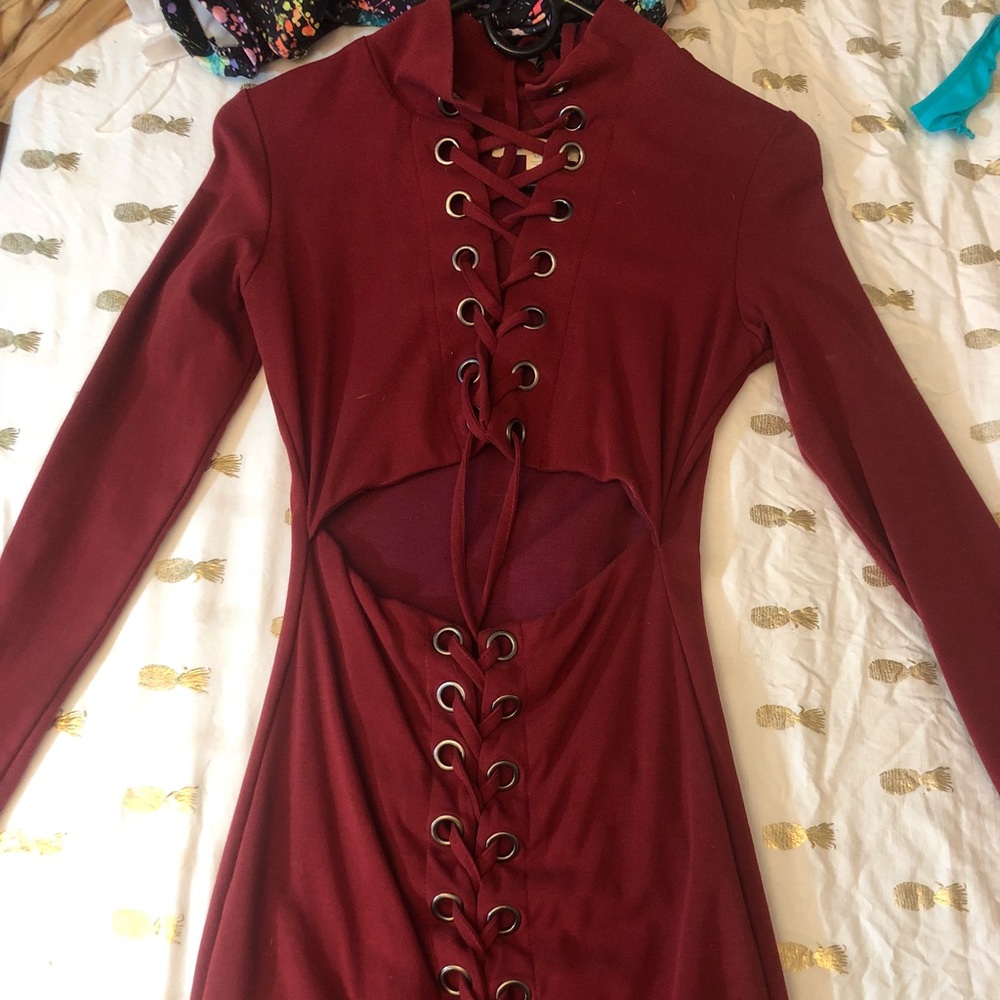 Burgundy dress